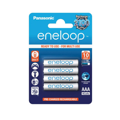 Laddningsbart batteri Eneloop AAA 750 mAh 4 st