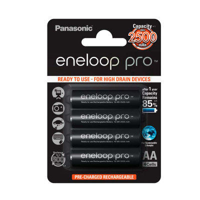 Laddningsbart batteri Eneloop Pro AA 2500 mAh 4 st