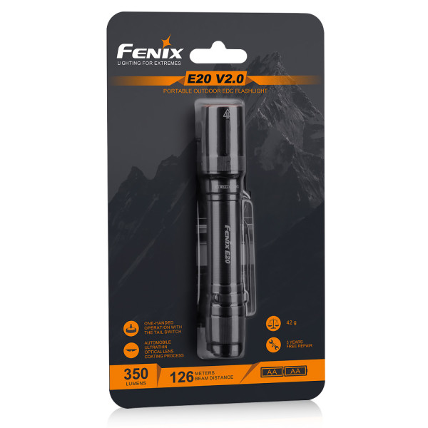 Ficklampa Fenix E20 V2.0, 350 lm