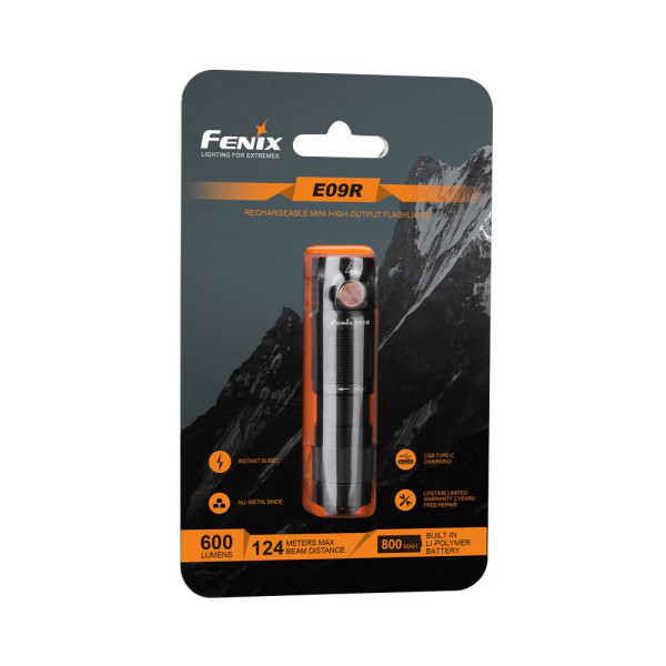 Ficklampa Fenix E09R, 600 lm
