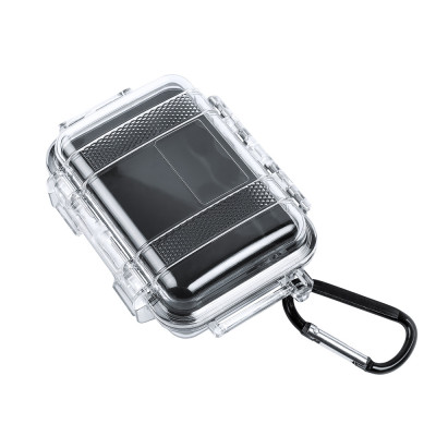 Transport case PC clear with carabiner hook