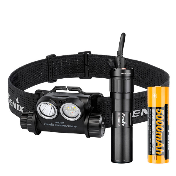 Pannlampa Fenix HM75R SUPERRAPTOR 3S + POWER EXTENDER KIT