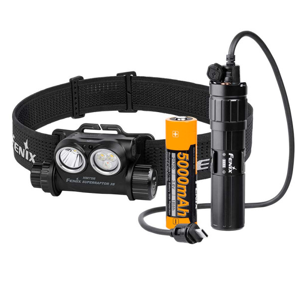 Pannlampa Fenix HM75R SUPERRAPTOR 3S + POWER EXTENDER KIT