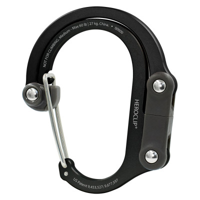HEROCLIP Carabiner Medium, Stealth Black