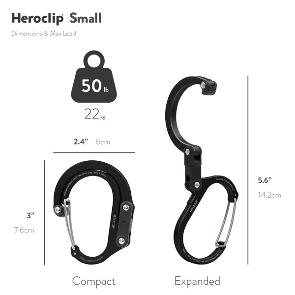 HEROCLIP Karbinhake Small, Stealth Black