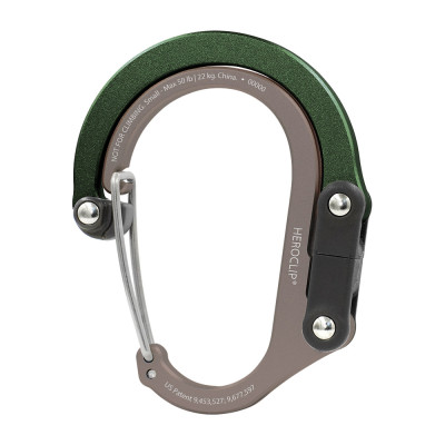 HEROCLIP Small versatile carabiner, forest green - DISCONTINUED
